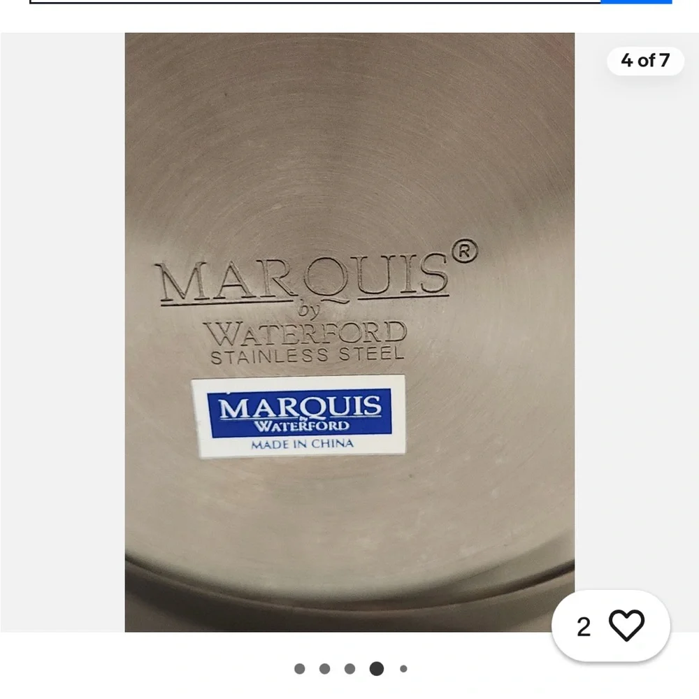 Vintage Marquis by Waterford Dimpled Stainless Steel Ice Bucket w/Lid